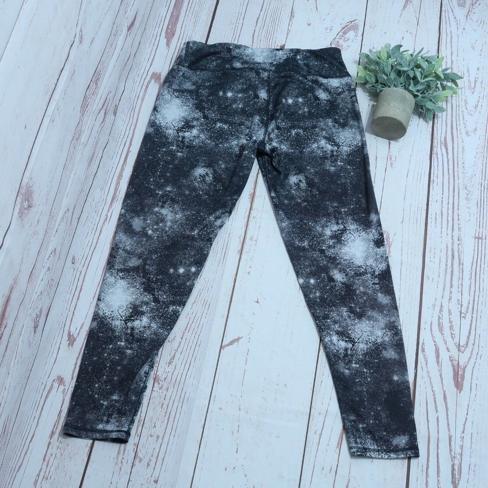 Skechers Galaxy Black White Workout Gym Leggings Woemns Size Large - Picture 3 of 7